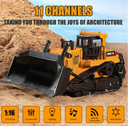 HUINA 1554 1:18 11CH Remote Control Heavy-Duty Bulldozer