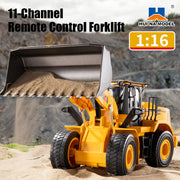 Huina 1552 1:16 11CH RC Loader Bulldozer Alloy Engineering Construction Truck with Lights