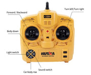 Huina 1573 1:14 RC Dump Truck 10CH 2.4GHz Remote Control Construction Vehicle with LED Lights