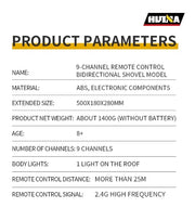 HUINA 1579 1:14 9CH RC Loader Excavator 2 in 1 Construction Vehicle