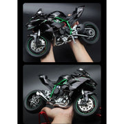1:6 Kawasaki H2R Startup Sprayable Dynamic Alloy Diecast Model Bike with Sound and Light