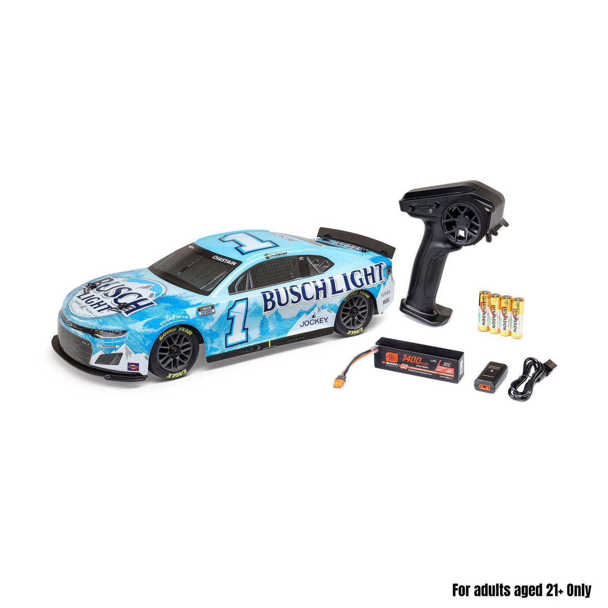 1/12 Losi NASCAR 2025 Ross Chastain No. 1 Busch Light Brushed On-Road Car
