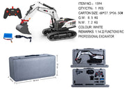 Huina 1594 1:14 RC Excavator 22CH 2.4GHz Alloy Metal Construction Vehicle with 4 Interchangeable Attachments