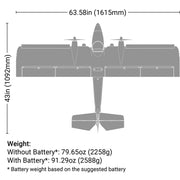 E-flite Twin Timber 1.6m BNF Basic RC Airplane with AS3X & SAFE Select