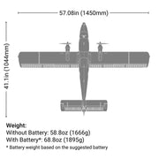 E-flite DHC-6 Twin Otter 1.4m BNF Basic Twin-Engine RC Aircraft with AS3X+