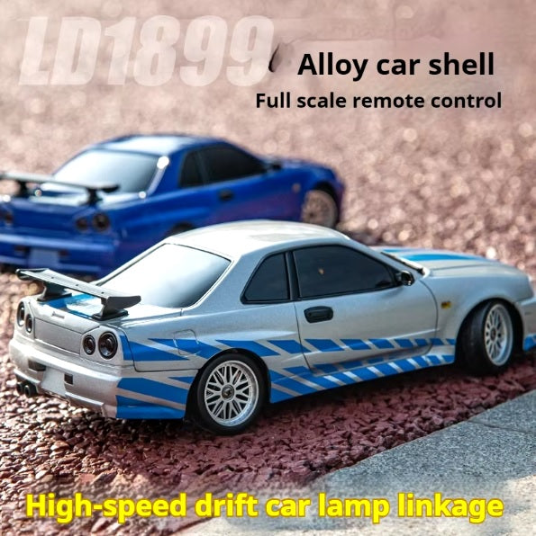 LDRC LD1899 1:18 Nissan Skyline GTR R34 2.4GHz Metal Body Remote Control Drift Car