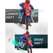 1/10 2.4GHz Electric Remote Control Spray Drift Racing Stunt Motorcycle with Lights