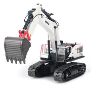Huina 1594 1:14 RC Excavator 22CH 2.4GHz Alloy Metal Construction Vehicle with 4 Interchangeable Attachments