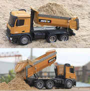 Huina 1573 1:14 RC Dump Truck 10CH 2.4GHz Remote Control Construction Vehicle with LED Lights