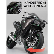 1:6 Kawasaki H2R Startup Sprayable Dynamic Alloy Diecast Model Bike with Sound and Light