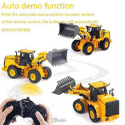 Huina 1552 1:16 11CH RC Loader Bulldozer Alloy Engineering Construction Truck with Lights