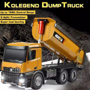 Huina 1573 1:14 RC Dump Truck 10CH 2.4GHz Remote Control Construction Vehicle with LED Lights