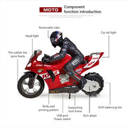 HC-802 20km/h Motorcycle Self Balancing 6-Axis Stunt Racing 360 Degree Drift Bike